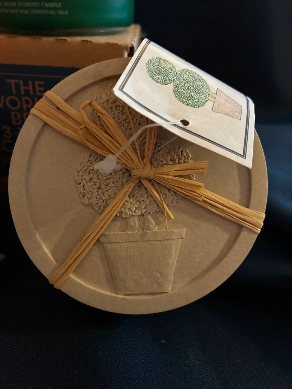 Gift Set - Lenox Green Tree Ornament, Holiday Candle, 4 Stoneware Coaster Set